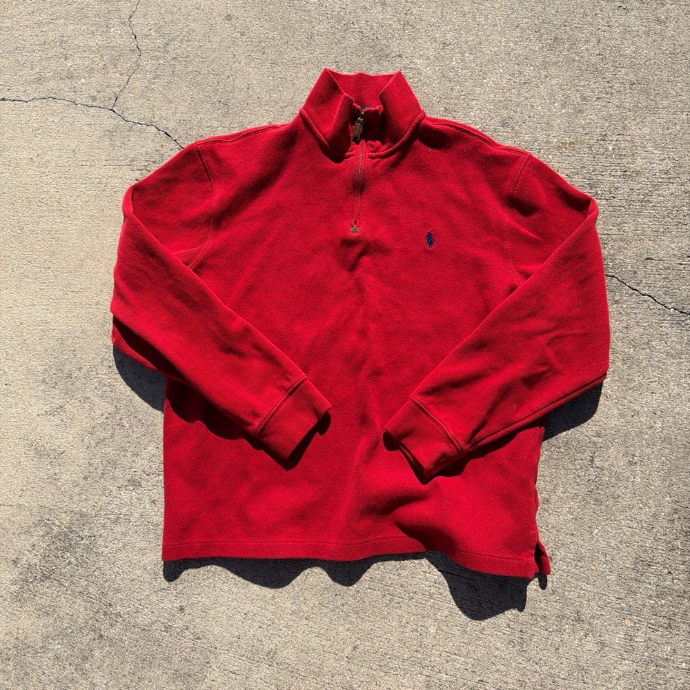 Polo Ralph Lauren red quarter zip Pullover